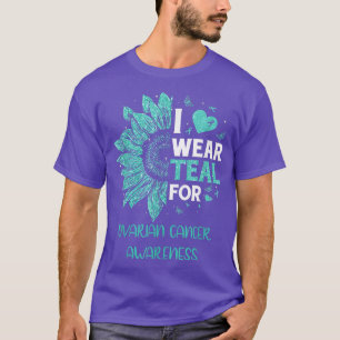 Sonnenblume Ich trage Aquamarine Ribbon Ovarialkar T-Shirt