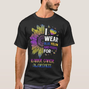 Sonnenblume Ich trage Blau Gelb Lila Blasenkrebs T-Shirt