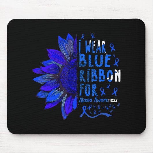 Sonnenblume Ich trage blaues Band für Ataxie Sensi Mousepad (Vorne)