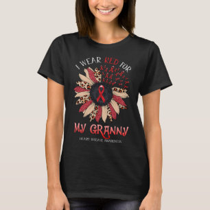 Sonnenblume Ich trage eine rote Ribbon-Granny-Herz T-Shirt