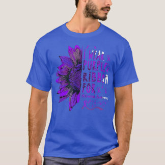 Sonnenblume Ich trage Lila Schleife für Alzheimer  T-Shirt