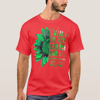 Sonnenblume Ich trage Limettengrüne Schleife für L T-Shirt