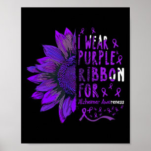Sonnenblume Ich trage violettes Band für Heimerhei Poster