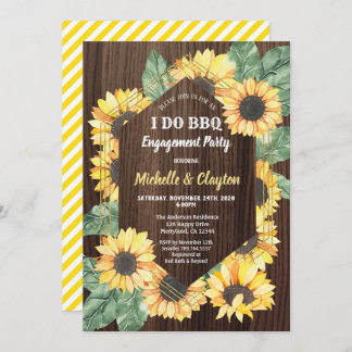 Sonnenblume Ich tue GRILLEN Engagement Party Einla Einladung