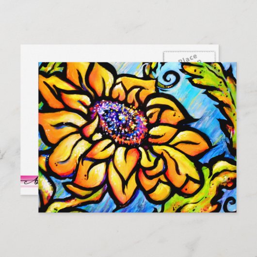 Sonnenblume II Postkarte (Vorne/Hinten)