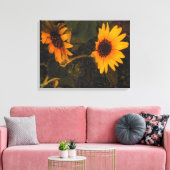 Sonnenblume im Abend Leinwanddruck (Insitu (Wohnzimmer))