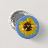 Sonnenblume im blauen Hintergrund Button (Vorne & Hinten)