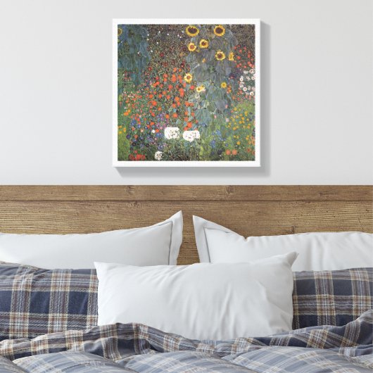 Sonnenblume im Garten Gustav Klimt Jugendstil Leinwanddruck (Insitu (Schlafzimmer))