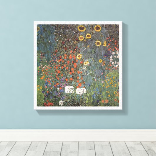 Sonnenblume im Garten Gustav Klimt Jugendstil Leinwanddruck (Insitu (Holzboden))