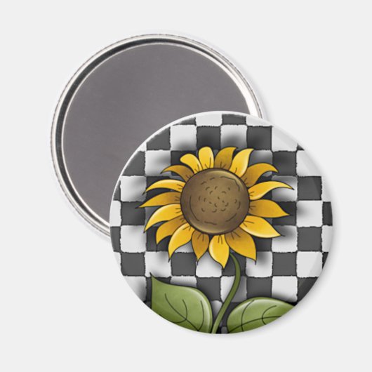 Sonnenblume im Hintergrund Magnet (Vorderseite/Rückseite)