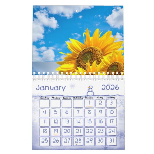 Sonnenblume im Kalender 2025 (Jan 2026)