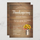 Sonnenblume im Milchbuckeln Erntedank Abendessen Einladung (Vorne/Hinten)