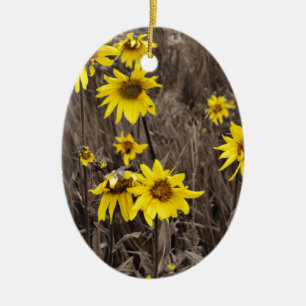 Sonnenblume im Rocky Mountain Keramik Ornament