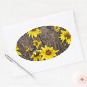 Sonnenblume im Rocky Mountain Ovaler Aufkleber (Umschlag)