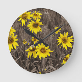 Sonnenblume im Rocky Mountain Runde Wanduhr