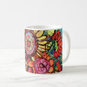 Sonnenblume im rosa Vase Kaffeetasse (VorderseiteRechts)