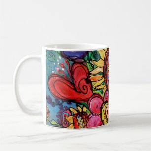 Sonnenblume im rosa Vase Kaffeetasse
