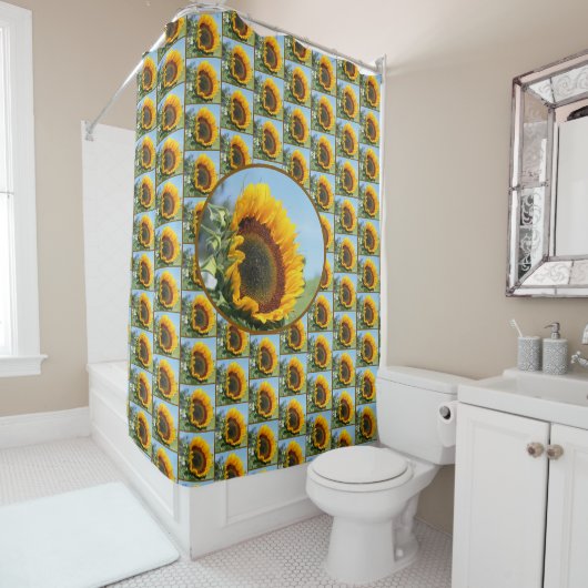 Sonnenblume im Sonnenschein Duschvorhang (Beispiel)