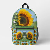 Sonnenblume im Sonnenschein Personalisiert Bedruckter Rucksack (Vorderseite)