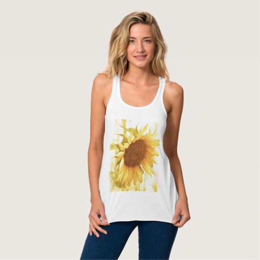 Sonnenblume im T - Shirt oder Tank (Vorderseite Vollansicht)