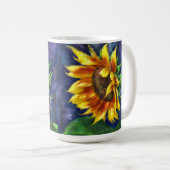 Sonnenblume in der nächtgelben blauen Blume Kaffeetasse (VorderseiteRechts)