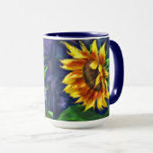 Sonnenblume in der nächtgelben blauen Blume Tasse (VorderseiteRechts)