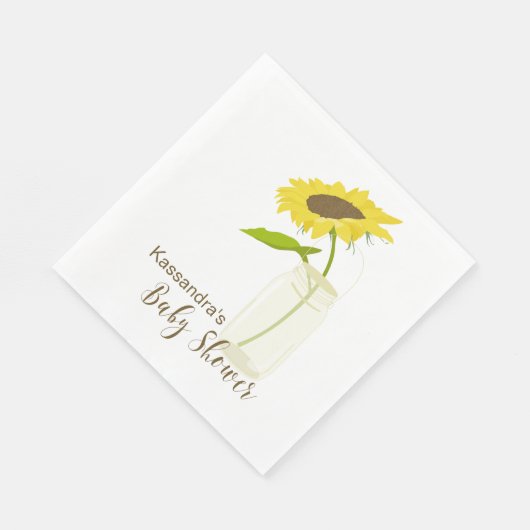 Sonnenblume in einem Mason Jar Baby Duschbad Napki Serviette (Ecke)