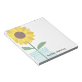 Sonnenblume in Mason Jar - Name hinzufügen Notizblock (angewinkelt)