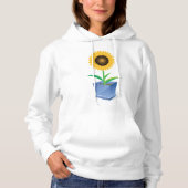 Sonnenblume in Pot Womens Hoodie (Vorderseite)