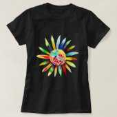 Sonnenblume in Regenbogenfarben T-Shirt (Design vorne)