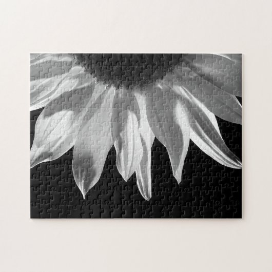 Sonnenblume in Schwarz und Weiß Puzzle (Horizontal)