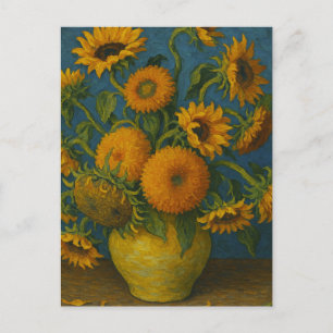 Sonnenblume in Vase Postkarte