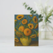 Sonnenblume in Vase Postkarte (Stehend Vorderseite)