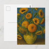 Sonnenblume in Vase Postkarte (Vorne/Hinten)