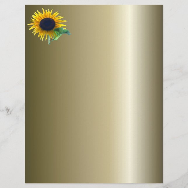 Sonnenblume in voller Blüte auf Gold (Vorderseite)