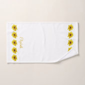 Sonnenblume in Weiß mit Name Badhandtuch Set (Handtuch)