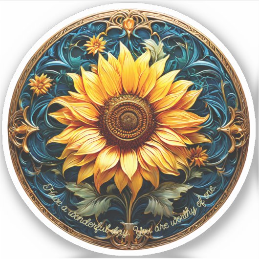 Sonnenblume individuell anpassbar Inspiration indi Aufkleber (Vorderseite)