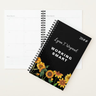 Sonnenblume Individueller Name Helle Blumen-Planer Planer