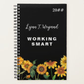 Sonnenblume Individueller Name Helle Blumen-Planer Planer (Vorderseite)