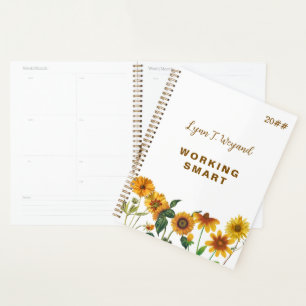 Sonnenblume Individueller Name Heller Blumenplaner Planer