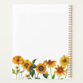 Sonnenblume Individueller Name Heller Blumenplaner Planer (Rückseite)