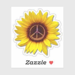 Sonnenblume Inneres Friedenssymbol Zeichen Ukraine Aufkleber
