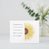 Sonnenblume Inspiration Postkarte (Stehend Vorderseite)
