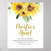 Sonnenblume ist auf dem Weg Baby Shower Schnuller Poster (Vorne)