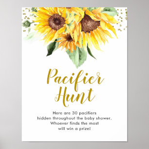 Sonnenblume ist auf dem Weg Baby Shower Schnuller Poster