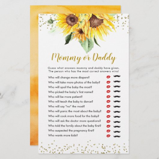 Sonnenblume ist auf dem Weg Babydusche Mommy oder (Vorne/Hinten)