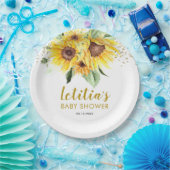 Sonnenblume ist auf dem Weg Babydusche Papierplatt Pappteller (Party)