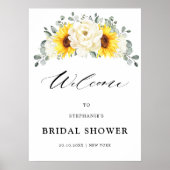 Sonnenblume Ivory Peony Brautparty Willkommenspend Poster (Vorne)