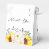 Sonnenblume Ivory Peony Eucalyptus Brautparty Geschenkschachtel (Rückseite)