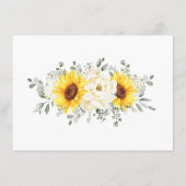 Sonnenblume Ivory Peony Eucalyptus Hochzeitdetails Begleitkarte (Rückseite)